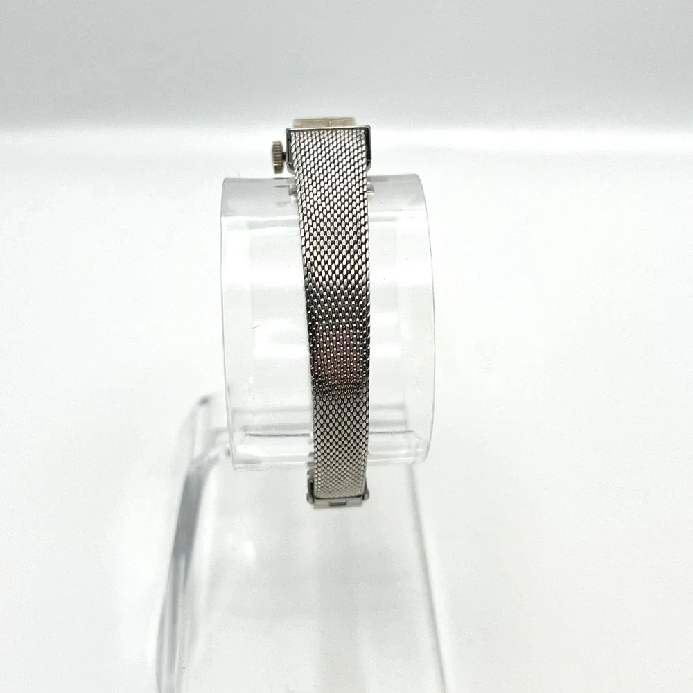 Vintage MF‎ Cortina 17 Jewel Manual Wind Watch 10K RGP Bezel GF Mesh Band Silver